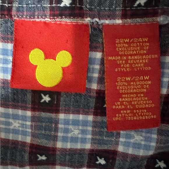 Disney Jerry Leigh Blue and Red Plaid Shirt size 22W/24W - Picture 9 of 16
